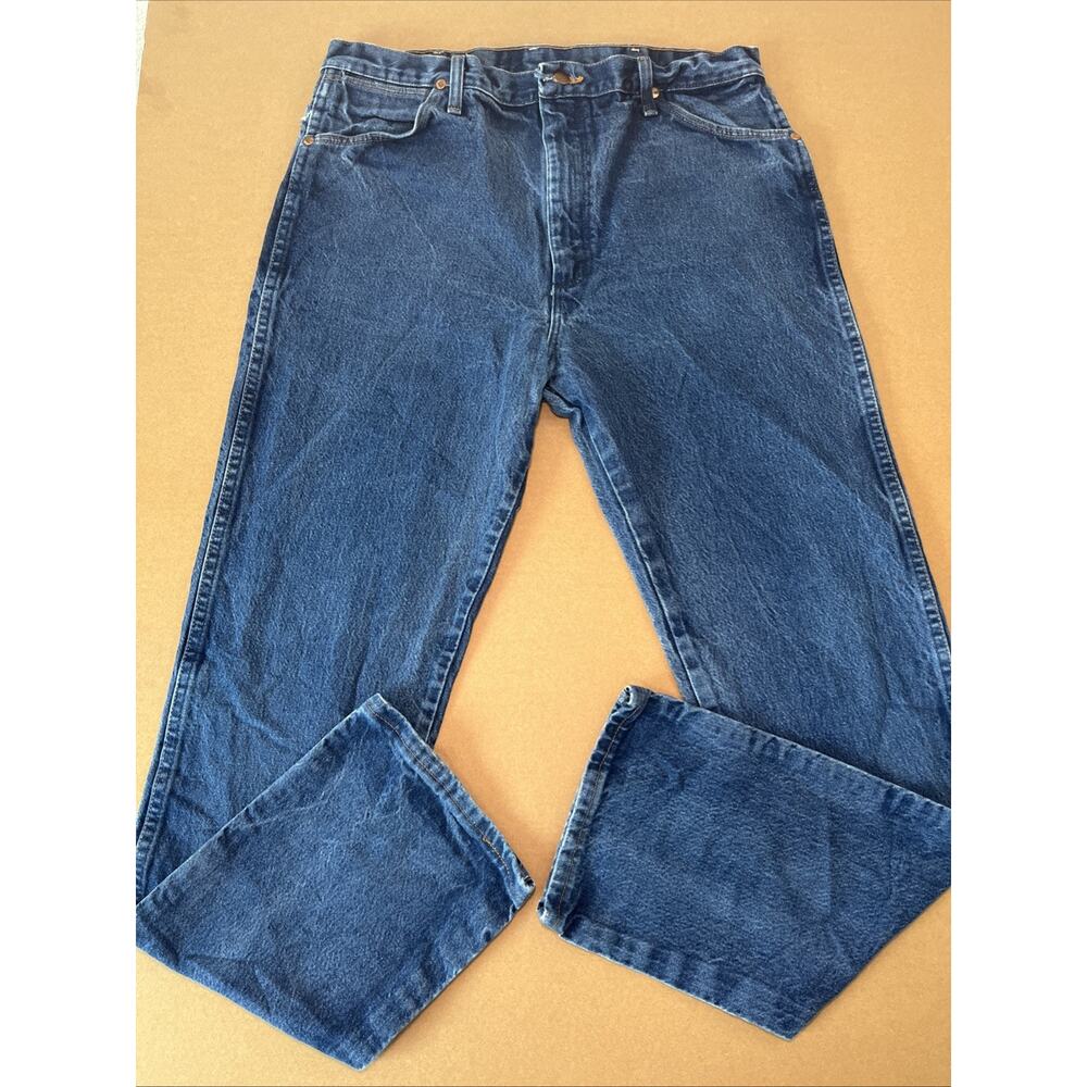 Vintage Wrangler Jeans 38x34 Pants Cowboy Western 13MWZ Medium Wash Denim Work